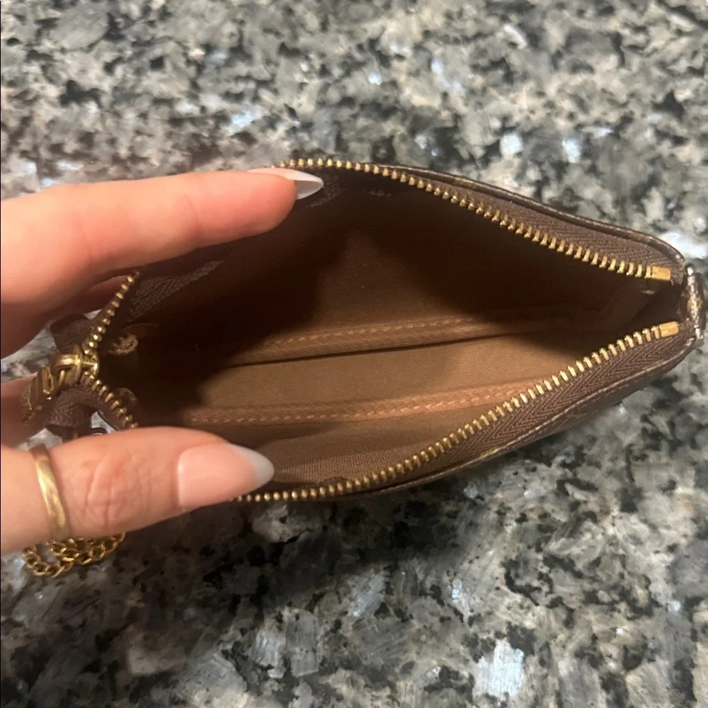 Louis Vuitton Brown and Gold Monogram Pouch